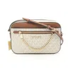 Michael Kors Jet Set Brown White Coated Canvas Leather Shoulder Bag