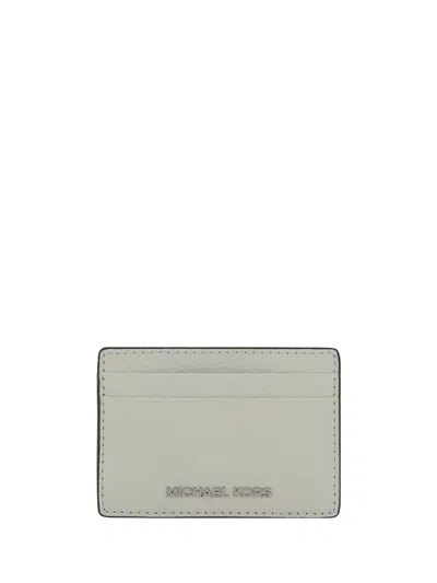 Michael Kors Jet Set Card Holder In Optic White
