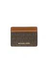 Michael Kors Card Holder With Logo In Brown