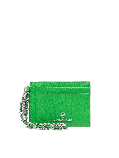 Michael Kors Jet Set Charm Logo Card Holder In Green