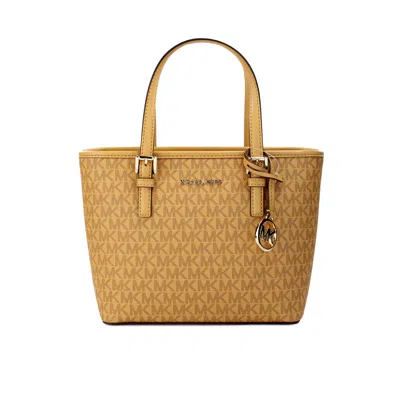 Michael Kors Jet Set Cider Pvc Leather Xs Carryall Top Zip Tote Bag Purse In Multi