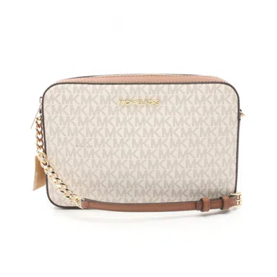 Michael Kors Jet Set Coated Canvas Leather Shoulder Bag In Multi