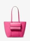 Michael Kors Jet Set Large 2-in-1 Pebbled Leather Tote Bag In Pink