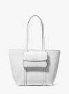 Michael Kors Jet Set Large 2-in-1 Pebbled Leather Tote Bag In White