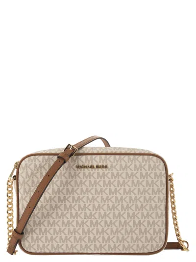 Michael Kors Jet Set Large Crossbody Bag In Vanilla