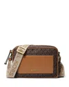 Michael Kors Michael  Signature Maeve Large East West Pocket Crossbody In Brown/acorn