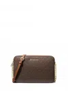 Michael Kors Jet Set Large Logo Crossbody Bag In Brown In Brown