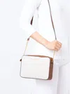 Michael Kors Jet Set Large Logo Crossbody Bag In Vanilla In White