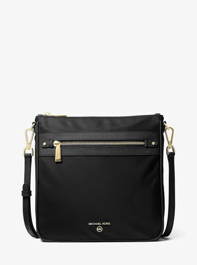 Michael Kors Jet Set Large Nylon Gabardine Messenger Bag In Black