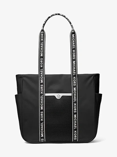 Michael Kors Jet Set Large Nylon Tote Bag In Black