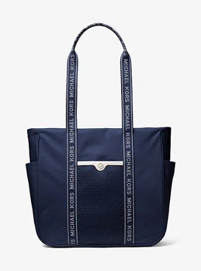 Michael Kors Jet Set Large Nylon Tote Bag In Blue