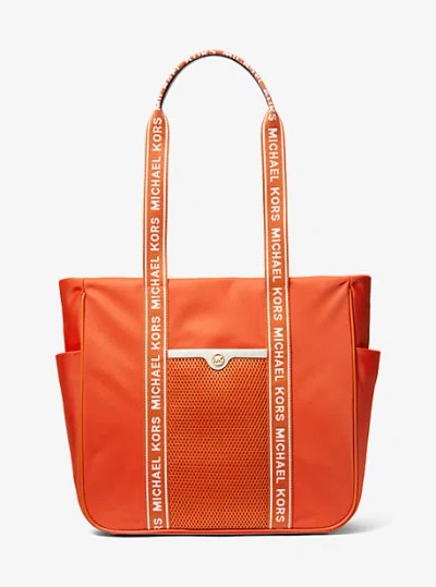 Michael Kors Jet Set Large Nylon Tote Bag In Red