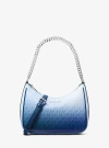 Michael Kors Jet Set Large Ombré Signature Logo Pochette In Blue