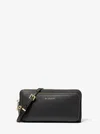 Michael Kors Jet Set Large Pebbled Leather Convertible Crossbody Bag In Black