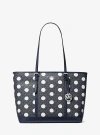 Michael Kors Jet Set Large Polka Dot Signature Logo Tote Bag In Blue