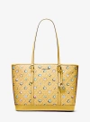 Michael Kors Jet Set Large Printed Signature Logo Tote Bag In Yellow