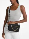 Michael Kors Jet Set Large Saffiano Leather Crossbody Bag In Black In Black