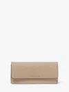 Michael Kors Jet Set Large Saffiano Leather Snap-front Wallet In Gray