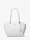 Michael Kors Jet Set Large Saffiano Shoulder Bag In White