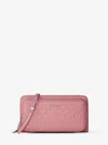 Michael Kors Jet Set Large Signature Logo Continental Crossbody Bag In Pink