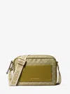 Michael Kors Jet Set Large Signature Logo Crossbody Bag In Green