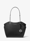 Michael Kors Jet Set Large Signature Logo Shoulder Bag In Black