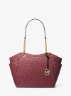 Michael Kors Jet Set Large Signature Logo Shoulder Bag In Red