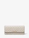 Michael Kors Jet Set Large Signature Logo Snap-front Wallet In Neutral