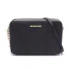 Michael Kors Jet Set Leather Crossbody Bag In Black