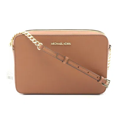 Michael Kors Jet Set Leather Crossbody Bag In Brown