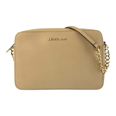 Michael Kors Jet Set Leather Crossbody Bag In Brown