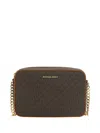 Michael Kors Jet Set Leather Crossbody Bag In Brown