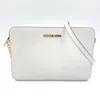 Michael Kors Jet Set Leather Crossbody Bag In White