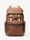 Michael Kors Jet Set Logo Embossed Pebbled Leather Backpack
