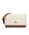 Michael Kors Jet Set Logo-print Crossbody Bag In White