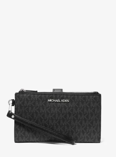 Michael Kors Jet Set Logo Smartphone Wallet In Black