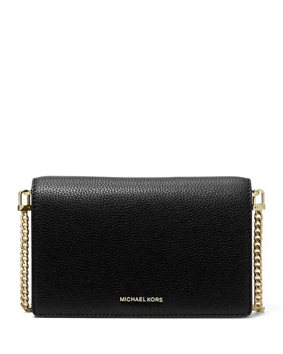Michael Kors Jet Set Medium Flap Chain Crossbody In Black