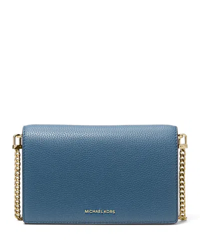Michael Kors Jet Set Medium Flap Chain Crossbody In Dark Chambray
