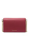 Michael Kors Jet Set Medium Flap Chain Crossbody In Red