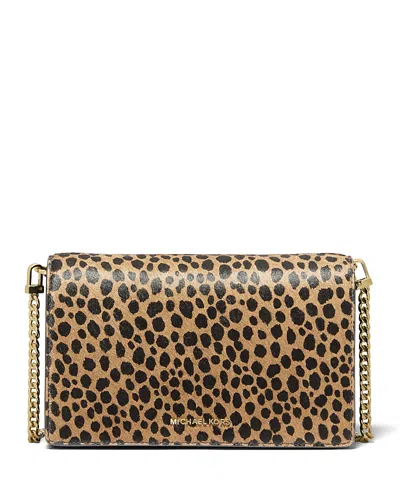 Michael Kors Jet Set Medium Flap Chain Crossbody In Husk Multi