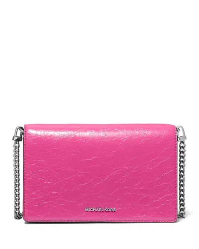 Michael Kors Jet Set Md Flap Closure In Wild Berry
