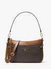 Michael Kors Jet Set Medium Logo Shoulder Bag In Brown