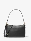 Michael Kors Jet Set Medium Pebbled Leather Convertible Crossbody Bag In Black