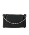 Michael Kors Jet Set Medium Pebbled Leather Convertible Crossbody Bag In Black