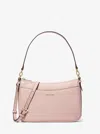 Michael Kors Jet Set Medium Pebbled Leather Convertible Crossbody Bag In Pink