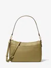 Michael Kors Jet Set Medium Pebbled Leather Convertible Crossbody Bag In Green