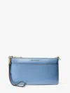Michael Kors Jet Set Medium Pebbled Leather Wristlet In Blue