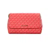 Michael Kors Jet Set Medium Sangria Convertible Pouchette Crossbody Women's Bag In Multi