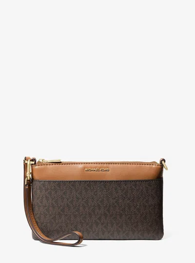 Michael Kors Jet Set Medium Signature Logo Wristlet In Multi