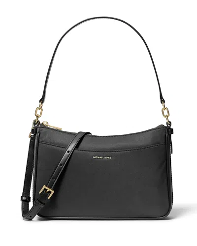 Michael Kors Jet Set Medium Zip Pochette Crossbody In Black